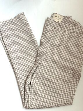 SEZANE Beige Houndstooth Dress Pants